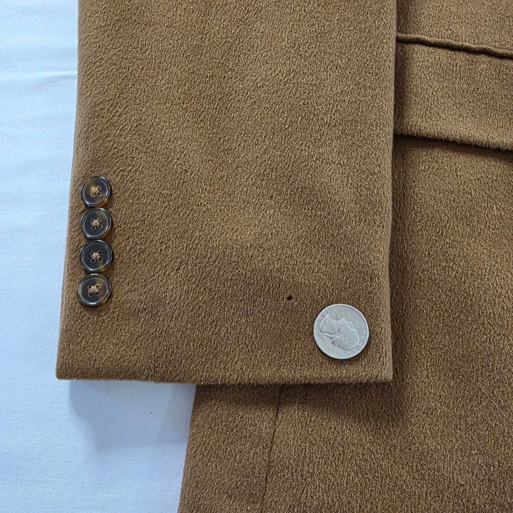 Haspel Blazer Sport‎ Coat B1002 100% Cashmere 2-Button 46L Camel Brown Luxury